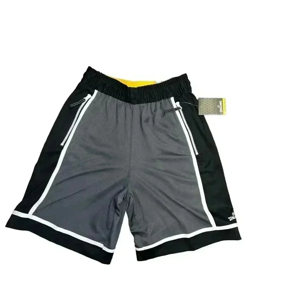Spalding Performance Basketball Shorts Gray Black White‎ Athletic Sportswear E79